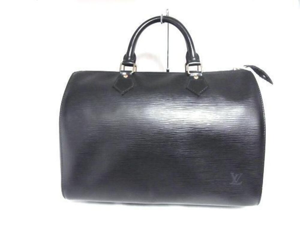 LOUIS VUITTON Speedy Handbag Epi Leather Noir Black